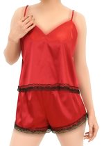 ست تاپ و شورتک ساتن گیپور دار - تصویر 13